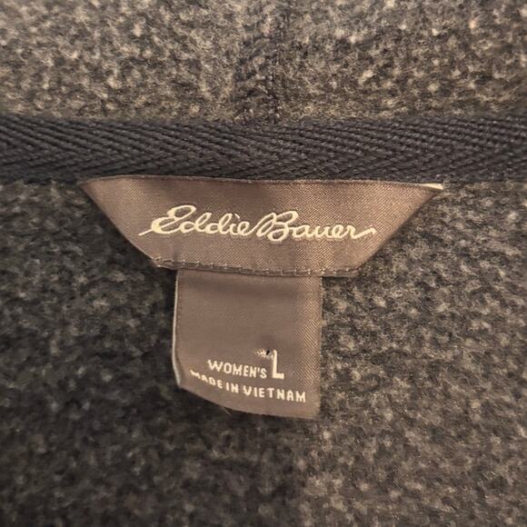 Eddie Bauer Womens Full Zip Hooded Sweatshirt Blue L Outdoors Hiking Essential - Picture 6 of 6